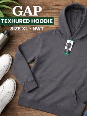NWT GAP Gray Textured Hoodie, XL